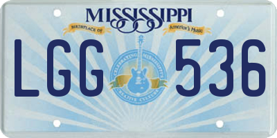 MS license plate LGG536