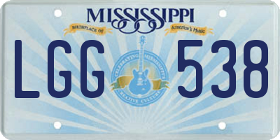 MS license plate LGG538