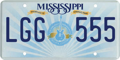 MS license plate LGG555