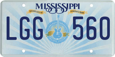 MS license plate LGG560