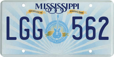 MS license plate LGG562