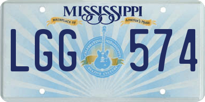 MS license plate LGG574