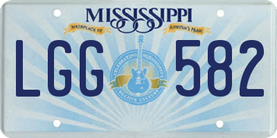 MS license plate LGG582