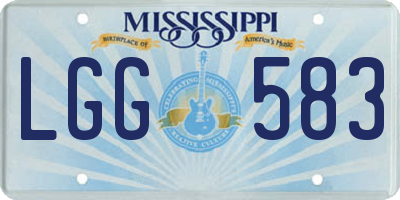 MS license plate LGG583
