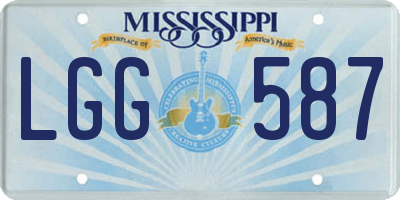 MS license plate LGG587