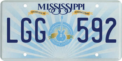 MS license plate LGG592