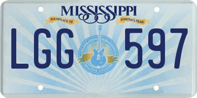 MS license plate LGG597