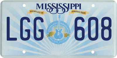 MS license plate LGG608