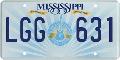 MS license plate LGG631