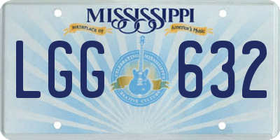 MS license plate LGG632