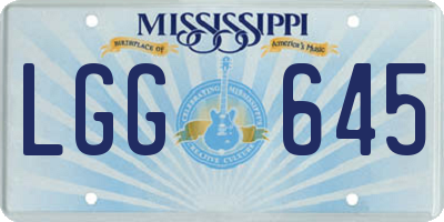MS license plate LGG645