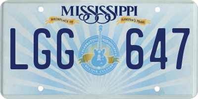 MS license plate LGG647
