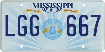 MS license plate LGG667