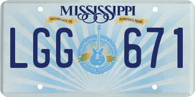 MS license plate LGG671