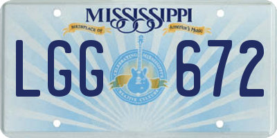 MS license plate LGG672