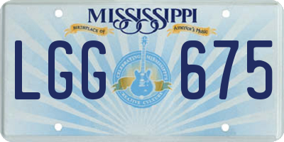 MS license plate LGG675