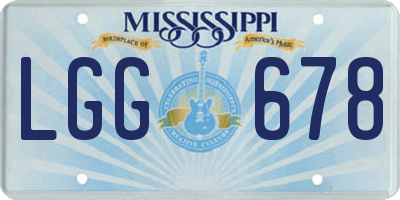 MS license plate LGG678