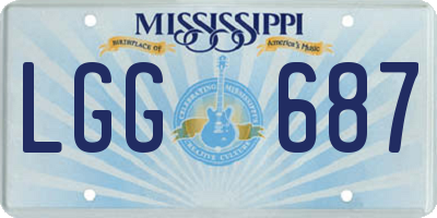 MS license plate LGG687