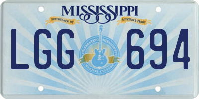 MS license plate LGG694