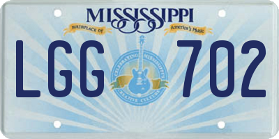 MS license plate LGG702