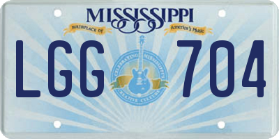 MS license plate LGG704