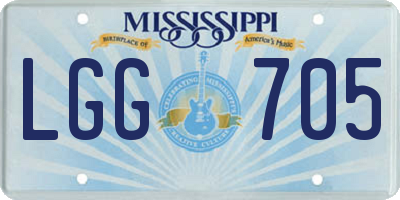 MS license plate LGG705