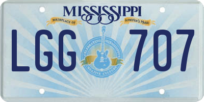 MS license plate LGG707