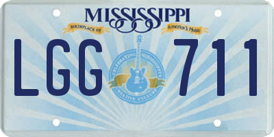 MS license plate LGG711