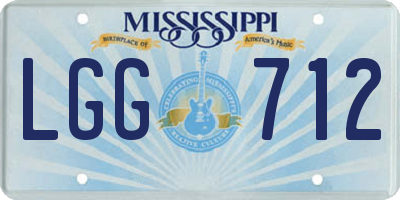 MS license plate LGG712