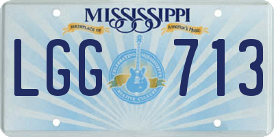 MS license plate LGG713