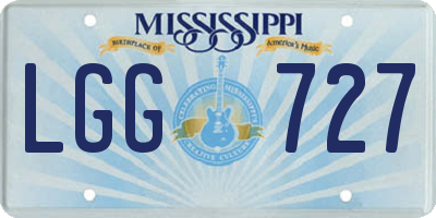 MS license plate LGG727