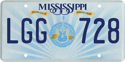 MS license plate LGG728