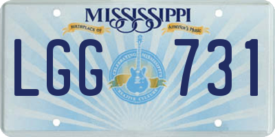 MS license plate LGG731