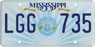 MS license plate LGG735