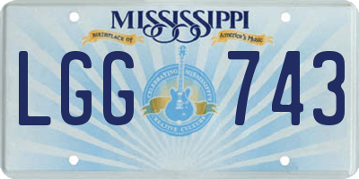 MS license plate LGG743