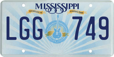 MS license plate LGG749