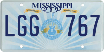 MS license plate LGG767