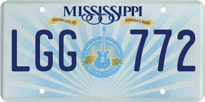 MS license plate LGG772