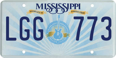 MS license plate LGG773
