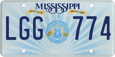 MS license plate LGG774