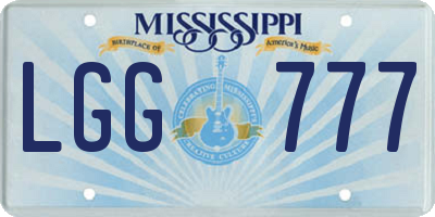 MS license plate LGG777