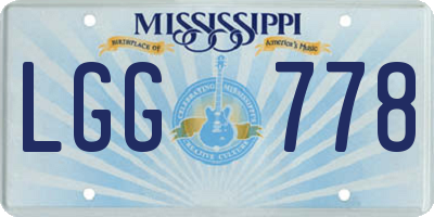 MS license plate LGG778