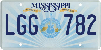 MS license plate LGG782