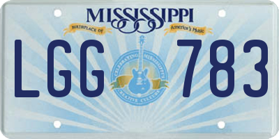 MS license plate LGG783