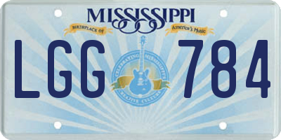 MS license plate LGG784