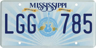 MS license plate LGG785