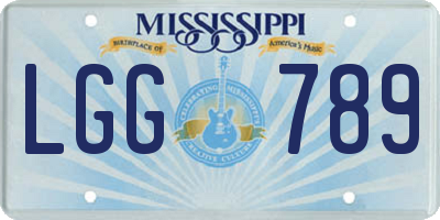 MS license plate LGG789