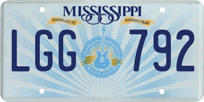 MS license plate LGG792