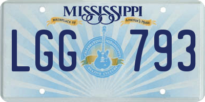 MS license plate LGG793