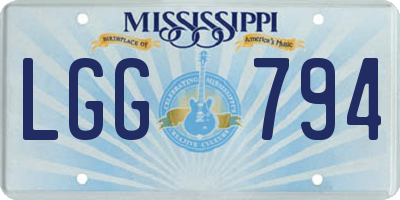 MS license plate LGG794